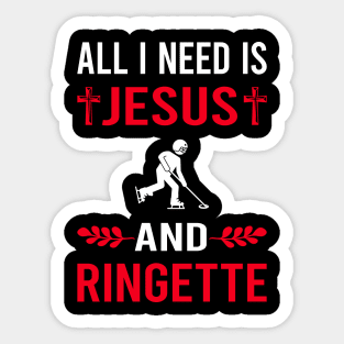 I Need Jesus And Ringette Sticker